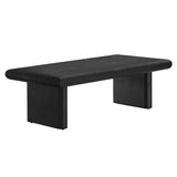 Ila Concrete Textured Coffee Table in Black
