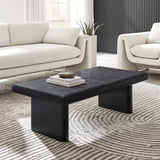 Ila Concrete Textured Coffee Table in Black