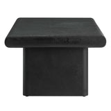 Ila Concrete Textured Coffee Table in Black