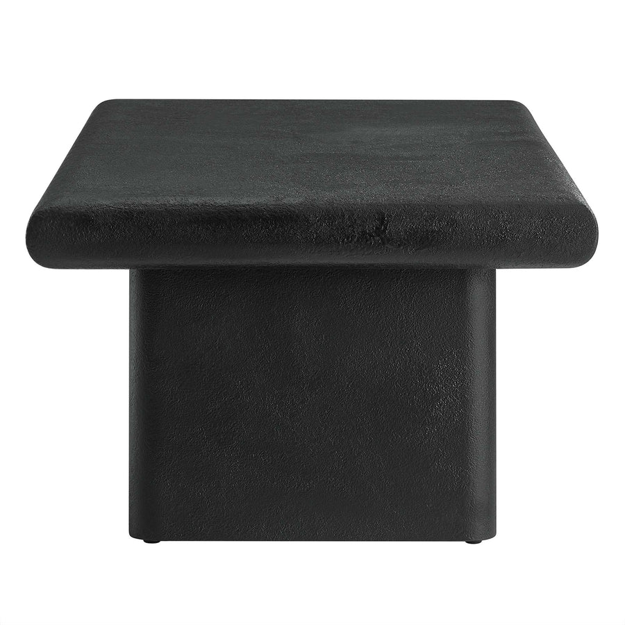 Ila Concrete Textured Coffee Table in Black