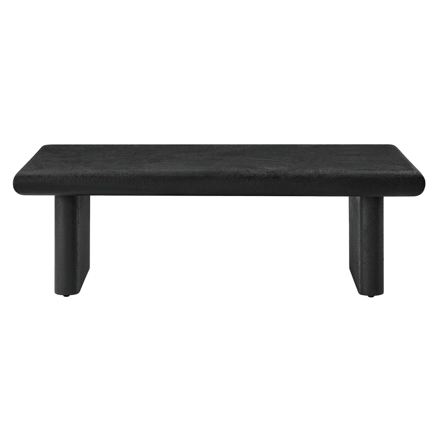 Ila Concrete Textured Coffee Table in Black