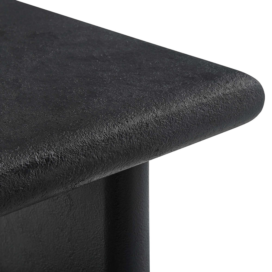 Ila Concrete Textured Coffee Table in Black