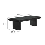 Ila Concrete Textured Coffee Table in Black