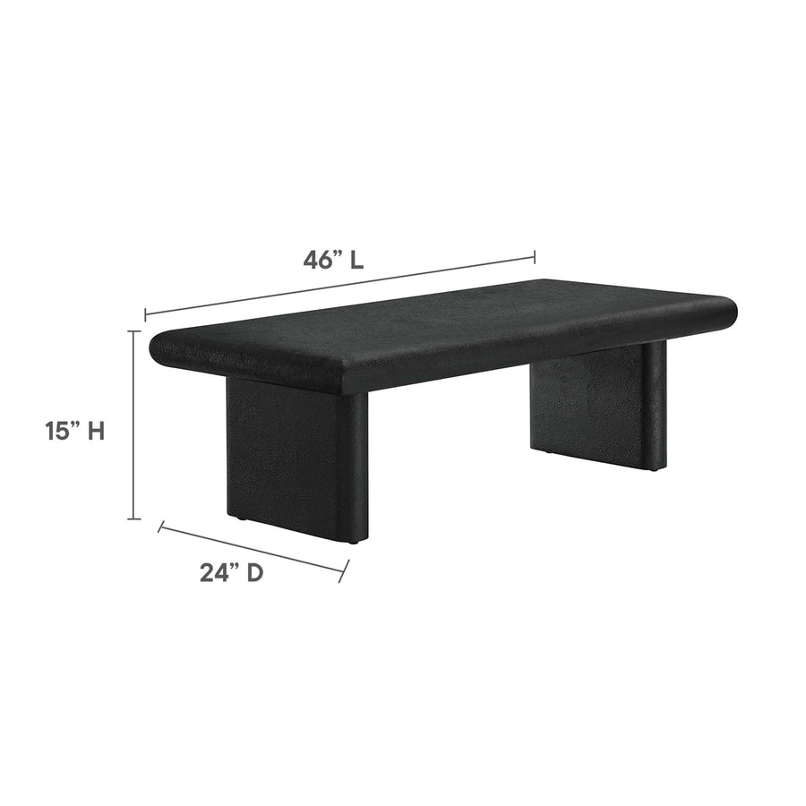 Ila Concrete Textured Coffee Table in Black