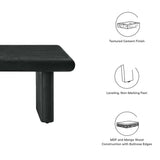 Ila Concrete Textured Coffee Table in Black