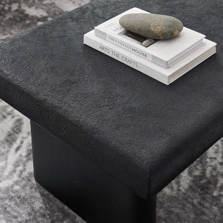Relic Concrete Textured Coffee Table in Black