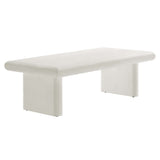 Ila Concrete Textured Coffee Table in White