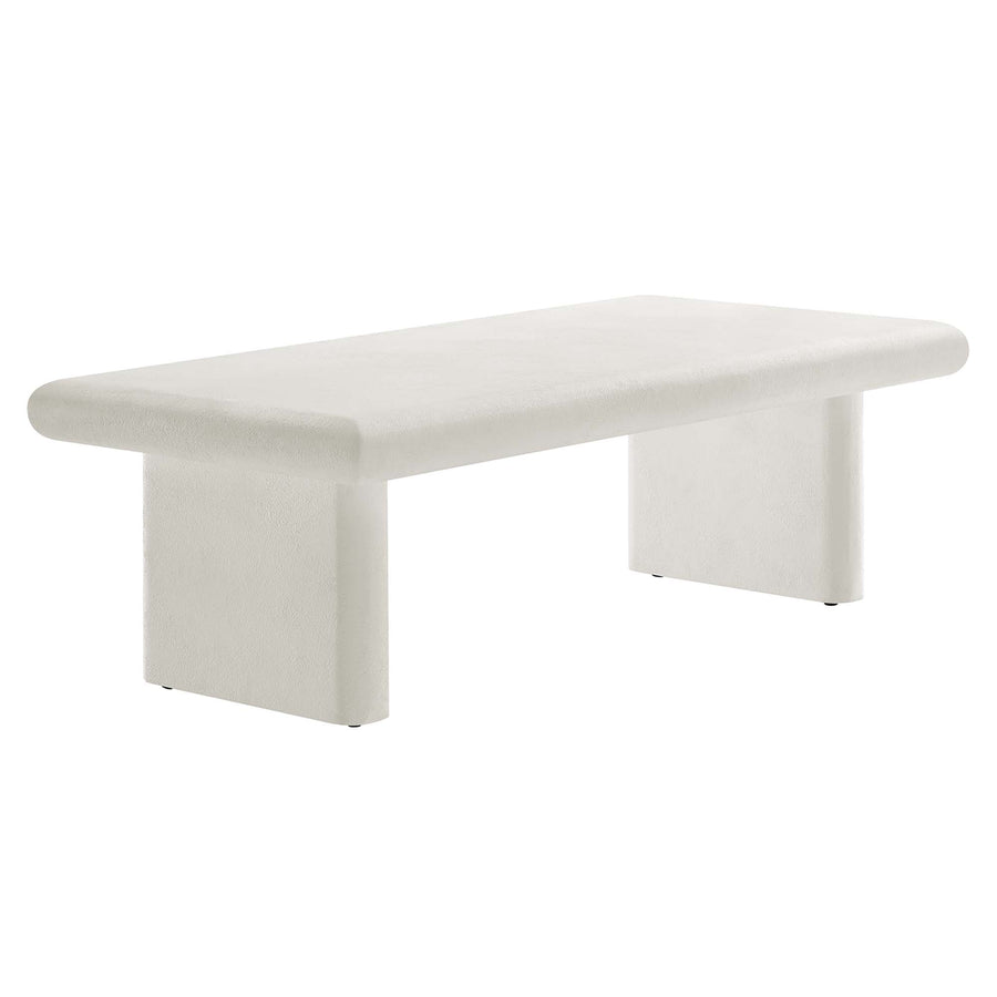 Ila Concrete Textured Coffee Table in White