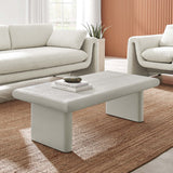 Ila Concrete Textured Coffee Table in White