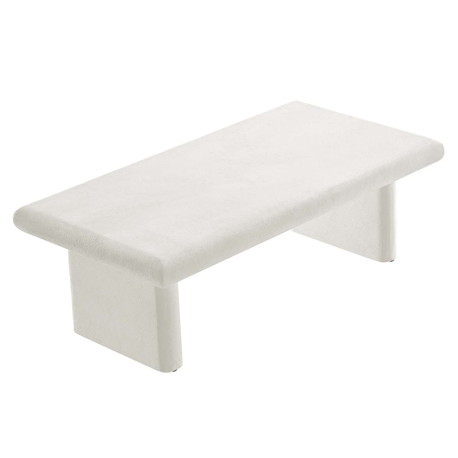 Ila Concrete Textured Coffee Table in White
