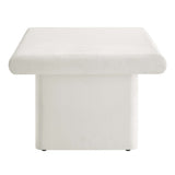 Ila Concrete Textured Coffee Table in White