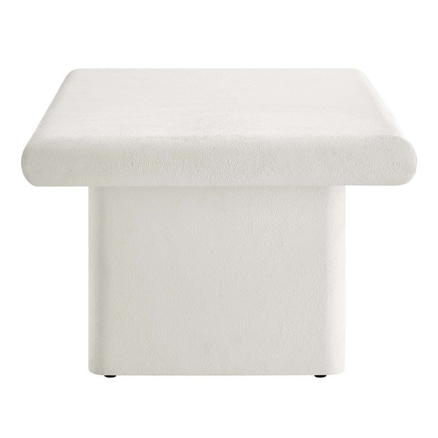 Ila Concrete Textured Coffee Table in White