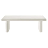 Ila Concrete Textured Coffee Table in White