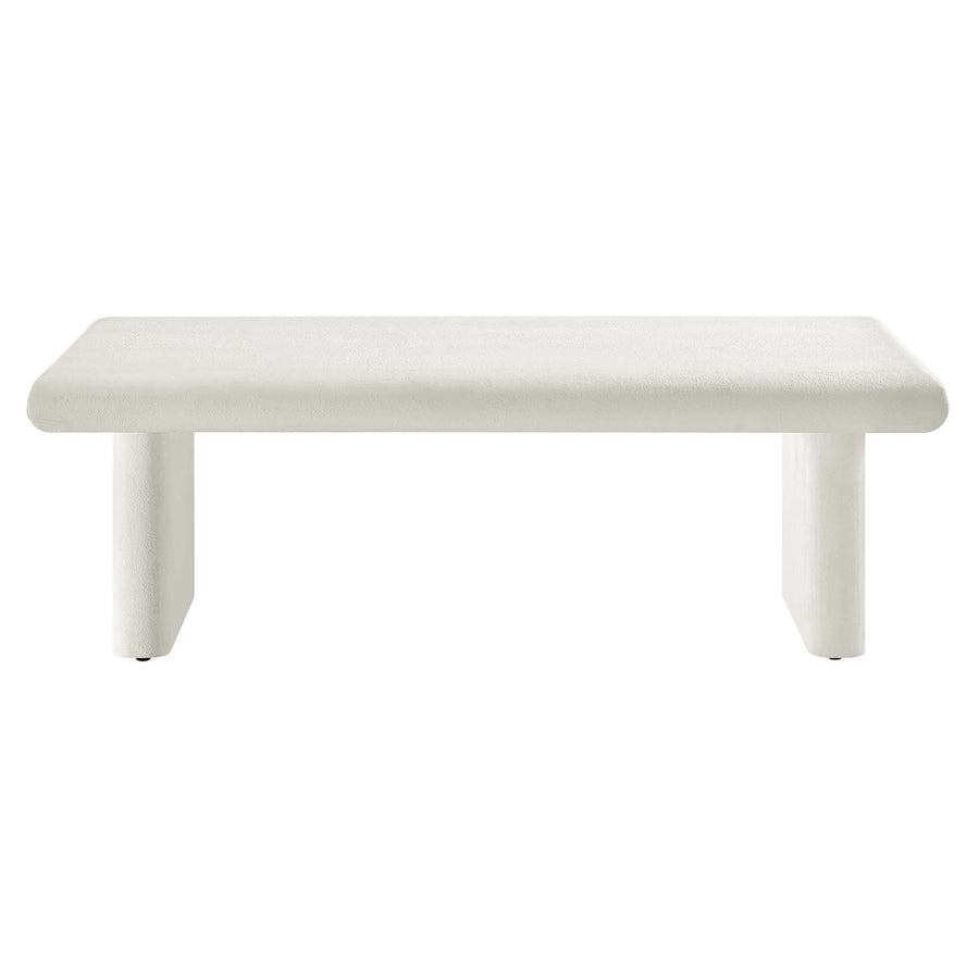 Ila Concrete Textured Coffee Table in White