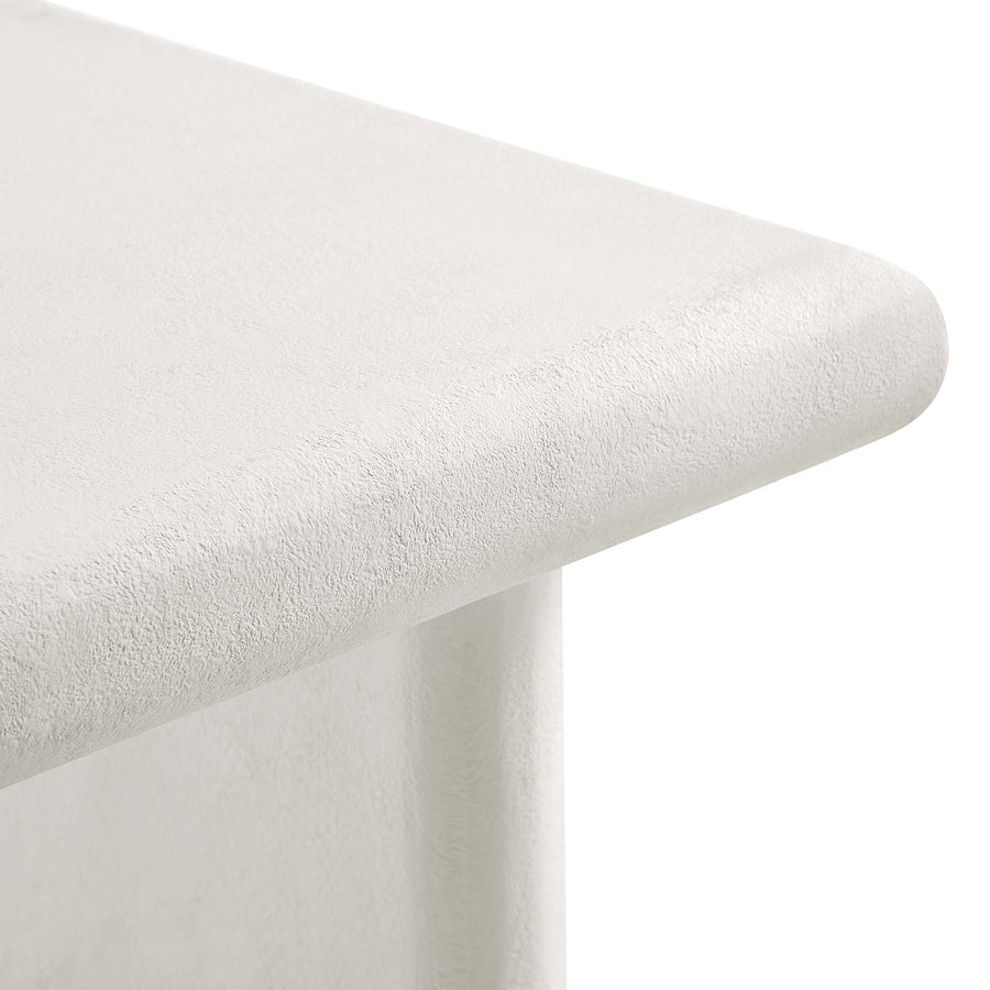 Ila Concrete Textured Coffee Table in White