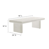 Ila Concrete Textured Coffee Table in White