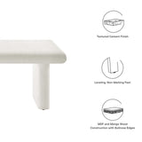 Ila Concrete Textured Coffee Table in White