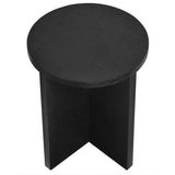 Selene Round Wood Side Table in Black