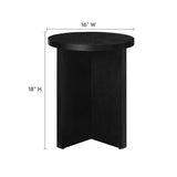 Selene Round Wood Side Table in Black
