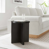 Selene Round Wood Side Table in Black