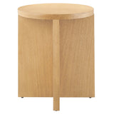 Selene Round Wood Side Table in Natural