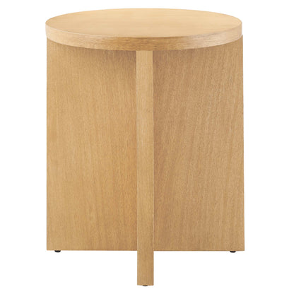 Silas Round Wood Side Table by Furniture For America