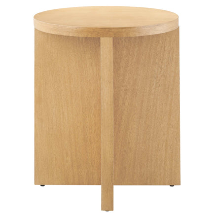 Silas Round Wood Side Table in Natural