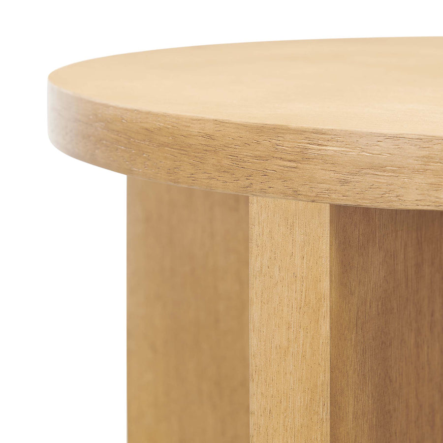 Selene Round Wood Side Table in Natural