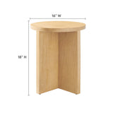 Selene Round Wood Side Table in Natural