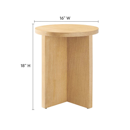 Silas Round Wood Side Table by Furniture For America