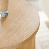 Selene Round Wood Side Table in Natural
