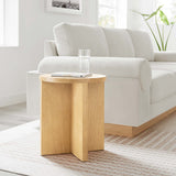 Selene Round Wood Side Table in Natural