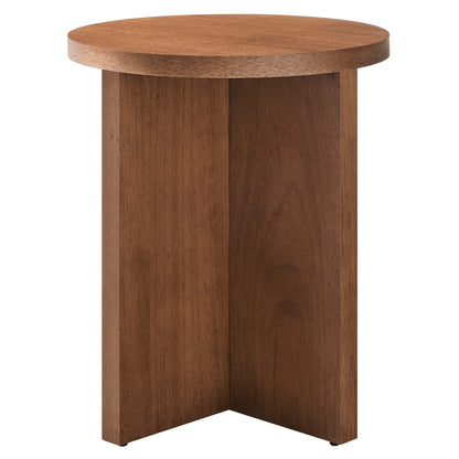 Silas Round Wood Side Table by Furniture For America