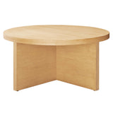 Selene Round Wood Coffee Table in Natural