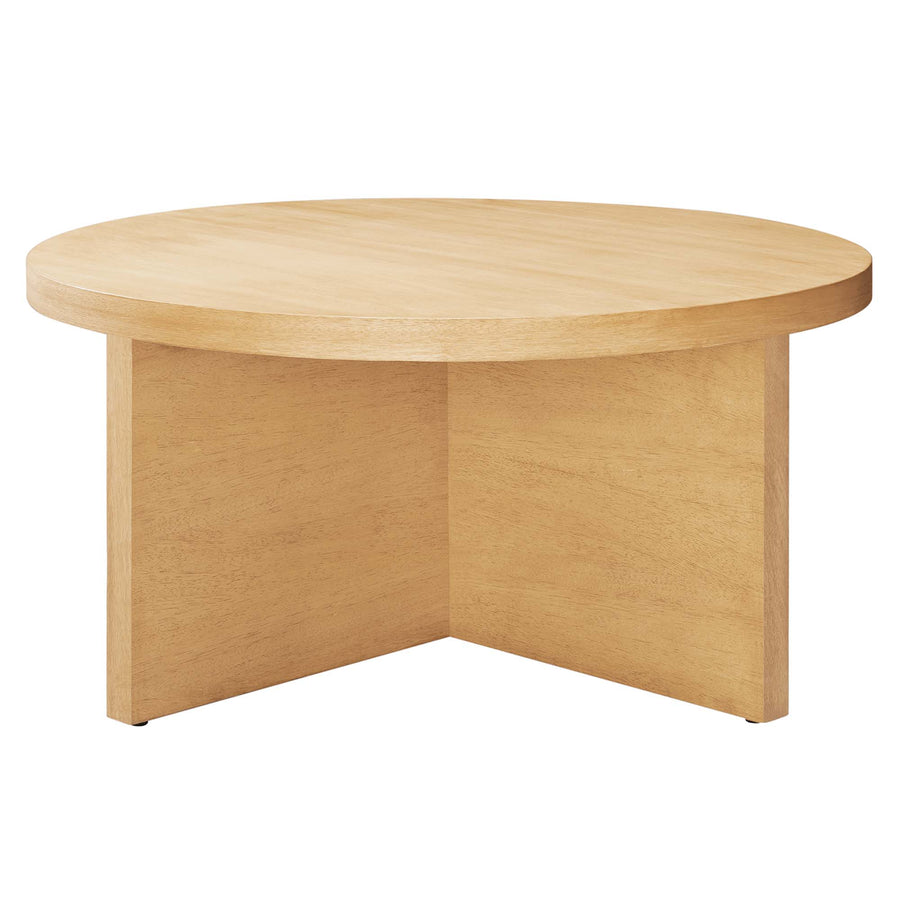 Selene Round Wood Coffee Table in Natural
