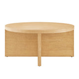 Selene Round Wood Coffee Table in Natural