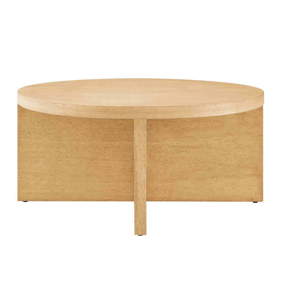 Selene Round Wood Coffee Table in Natural