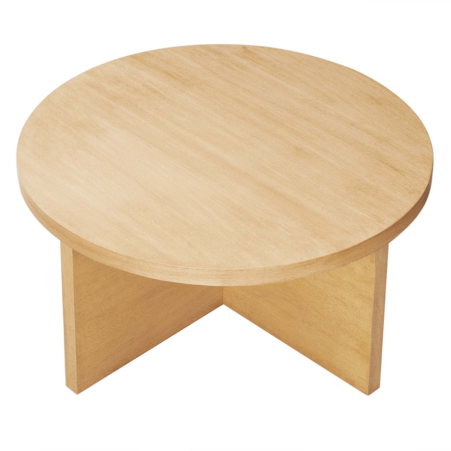 Selene Round Wood Coffee Table in Natural