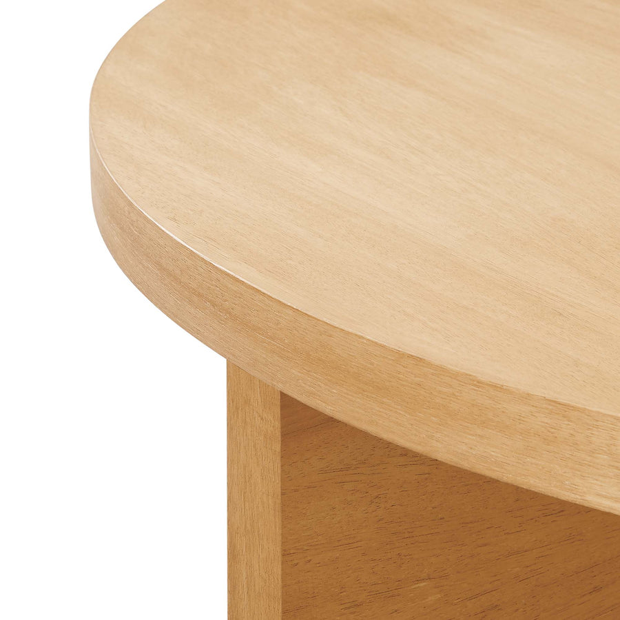 Selene Round Wood Coffee Table in Natural