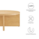 Selene Round Wood Coffee Table in Natural