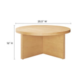Selene Round Wood Coffee Table in Natural