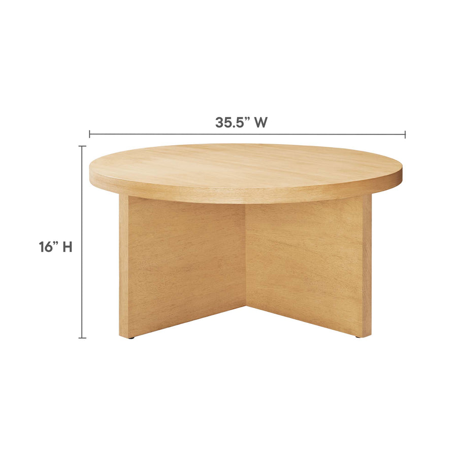 Selene Round Wood Coffee Table in Natural