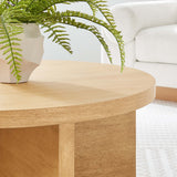 Selene Round Wood Coffee Table in Natural
