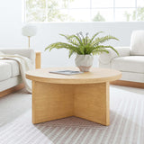 Selene Round Wood Coffee Table in Natural