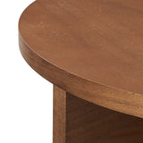 Selene Round Wood Coffee Table in Walnut