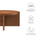 Selene Round Wood Coffee Table in Walnut