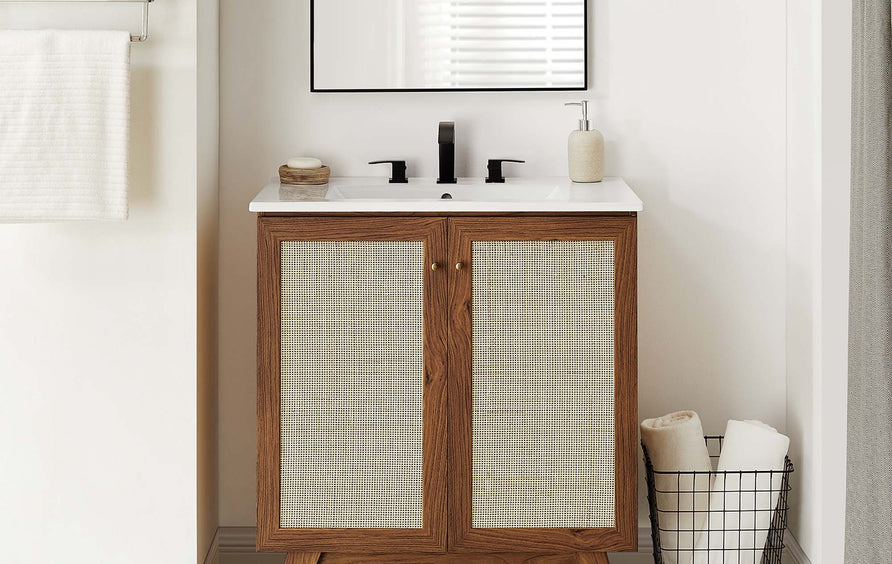 Wren 30" Bathroom Vanity Cabinet (Sink Basin Not Included) in Walnut