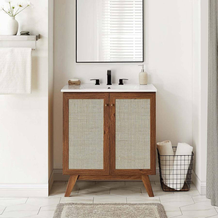 Wren 30" Bathroom Vanity Cabinet (Sink Basin Not Included) in Walnut