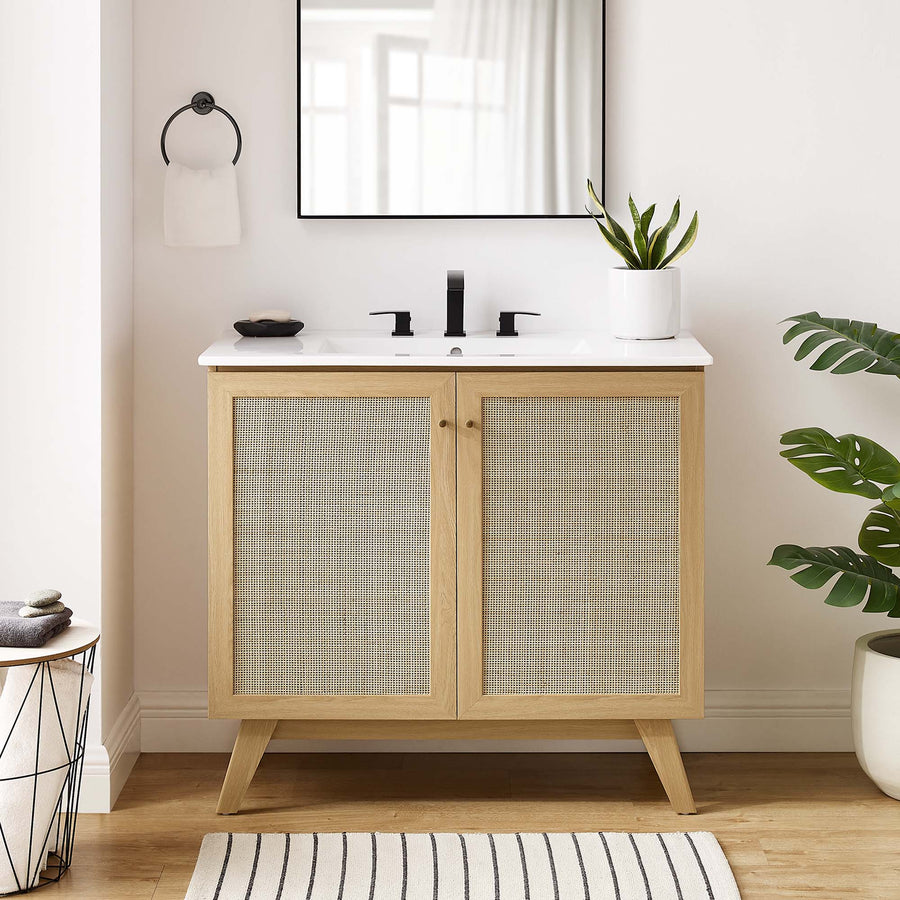 Wren 36" Bathroom Vanity Cabinet (Sink Basin Not Included) in Oak