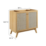 Wren 36" Bathroom Vanity Cabinet (Sink Basin Not Included) in Oak